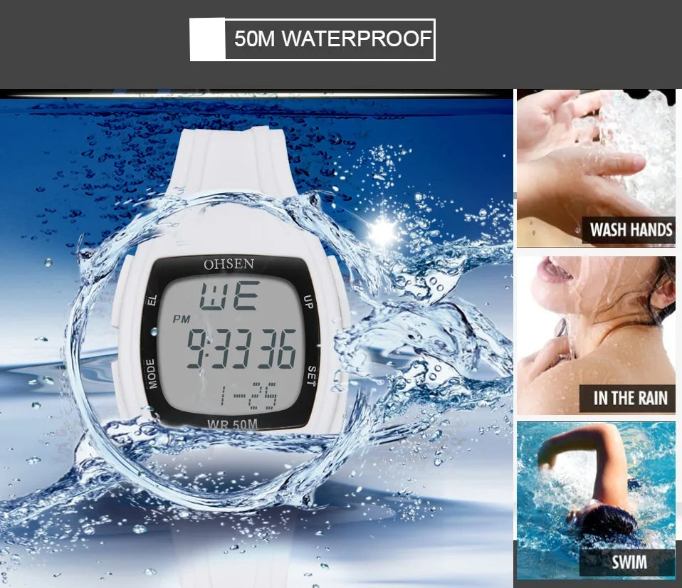 Digital Led Women Sport watches Fashion Purple silicone waterproof Lady Watch Lover Couple Wristwatch for Men relogio feminino