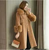 New Design Shearling Coat Women Long Style Winter Warm Sheepskin Shearling Coat Women
