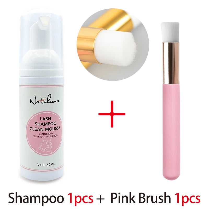 Natuhana 60ml Eyelash Extension Shampoo Mousse – Gentle Lash Cleaner