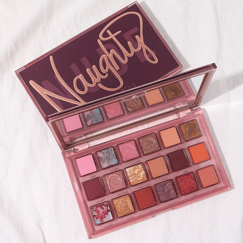 18-Color Pomegranate Eyeshadow Palette – Shimmer & Matte Waterproof