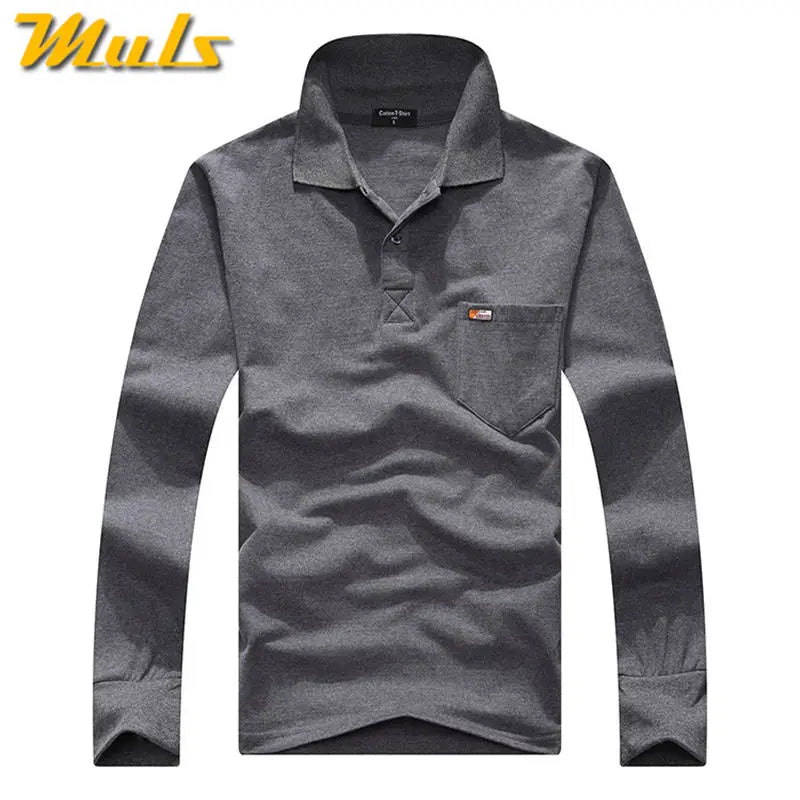 Cotton Polos Men Long Sleeve Mens Polo Shirt Spring Autumn Striped Male Polo Dress Classic Business 2018 Father Gift Drop Ship