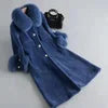 New Design Shearling Coat Women Long Style Winter Warm Sheepskin Shearling Coat Women