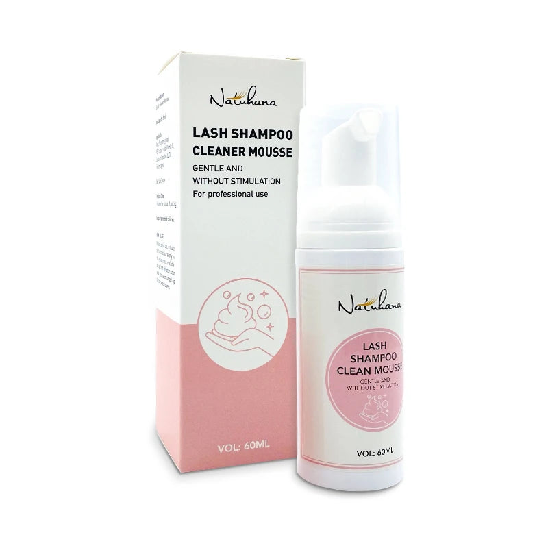 NATUHANA 60ml Gentle Lash Cleansing Mousse – Safe for Extensions