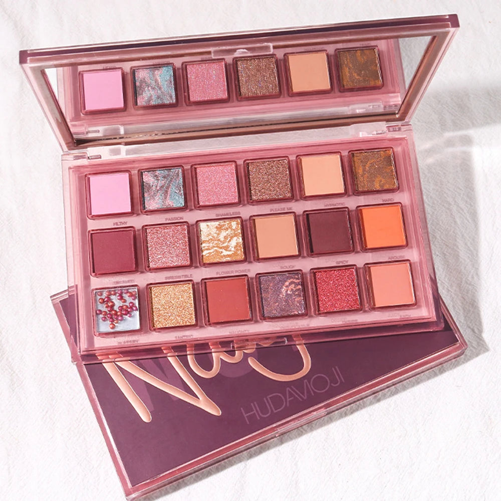 18-Color Pomegranate Eyeshadow Palette – Shimmer & Matte Waterproof