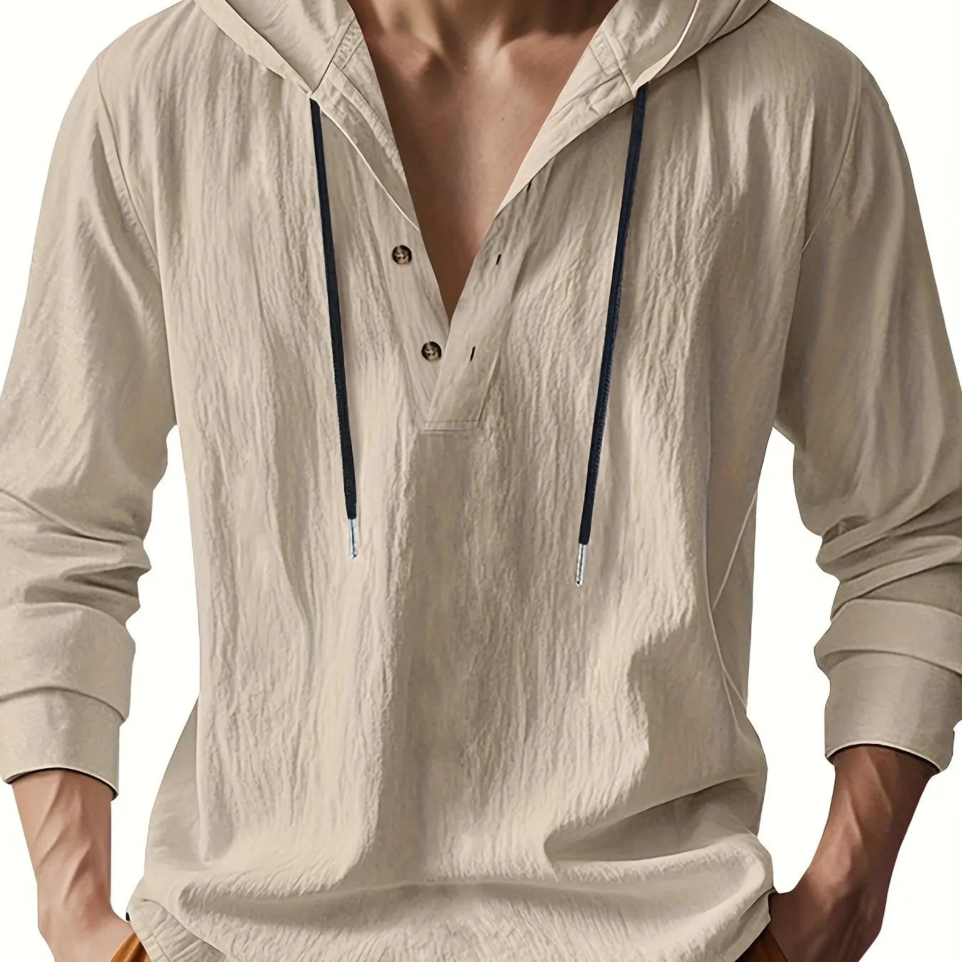 Men's Linen Henley Shirt