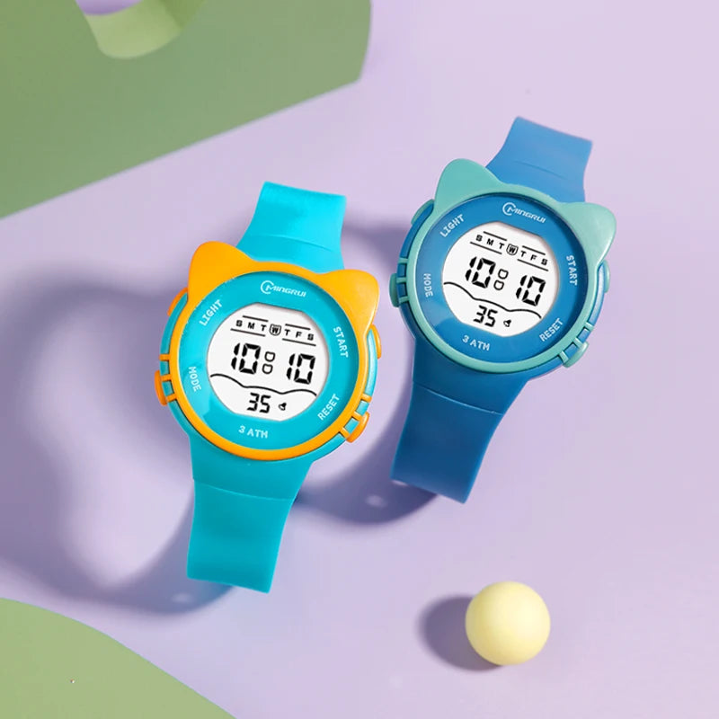 Kids Watch Girls Boys Pink Cute Meow Star Watches Children Sstudent Fashion Waterproof Alarm Clock Digit Electronic Watch Gift