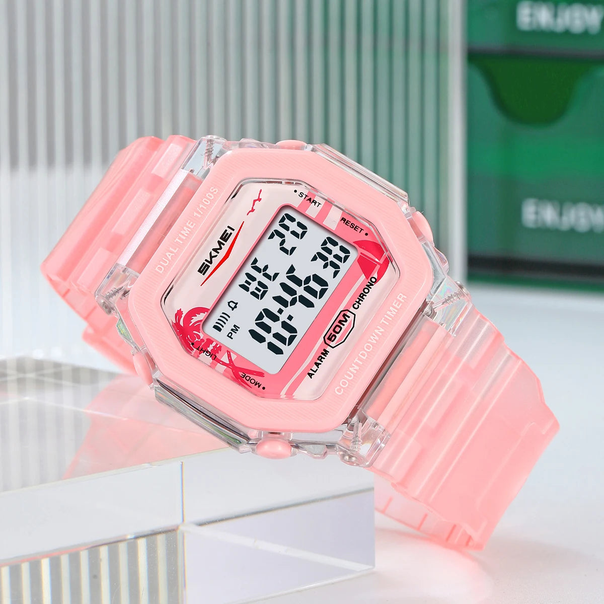 SKMEI EL Light Digital Electronics Wristwatches For Men Women Students Simple Waterproof Sports Count down timer Watches Reloj