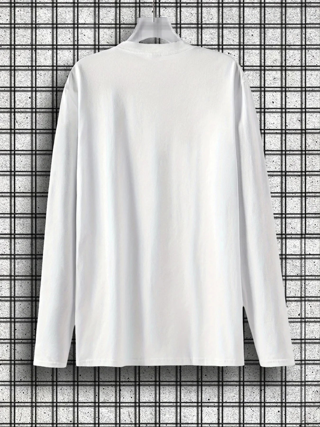 Men's 100% pure cotton loose fit plus size casual sports pentagram pattern printed round neck long sleeved T-shirt top