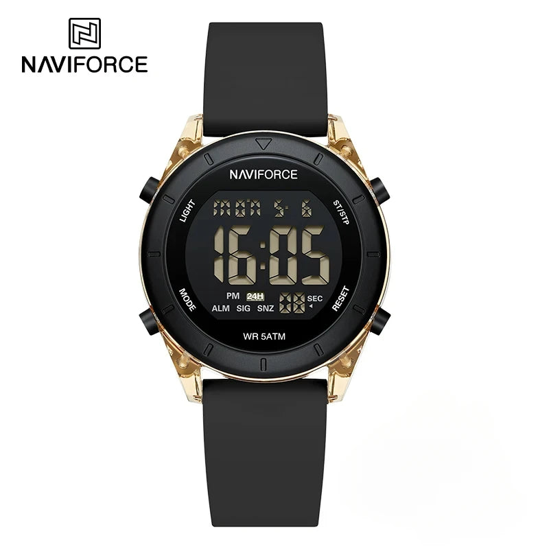 NAVIFORCE NF7108 Casual Wild Ladies Watch 50m Waterproof LCD Digital Display Electronic Silicon Strap Female Clock