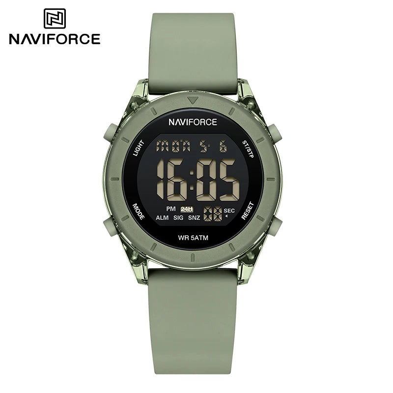 NAVIFORCE Comfortable Silicone Woman watch Waterproof LCD Display Clock Ladies Fashion Sport Electronic Wristwatches Reloj Mujer