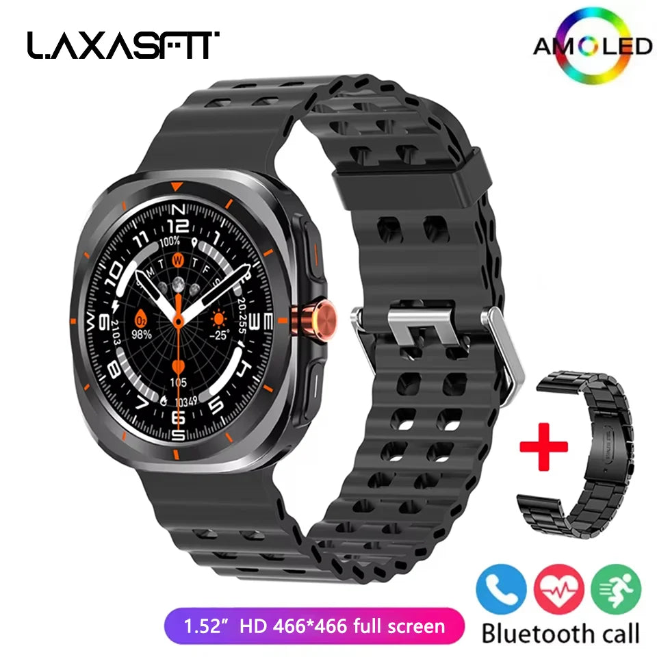 LAXASFIT 2025 Men's Smartwatch – 1.52" HD, Bluetooth, Fitness & Sports