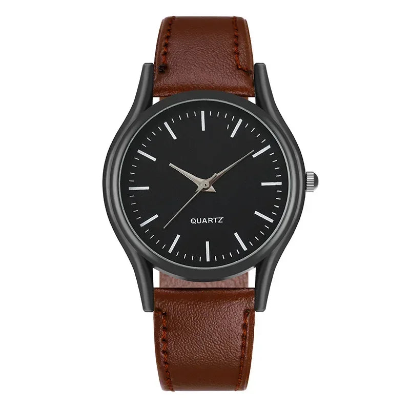 Men’s Retro Leather Quartz Watch – Fashion Business Wristwatch