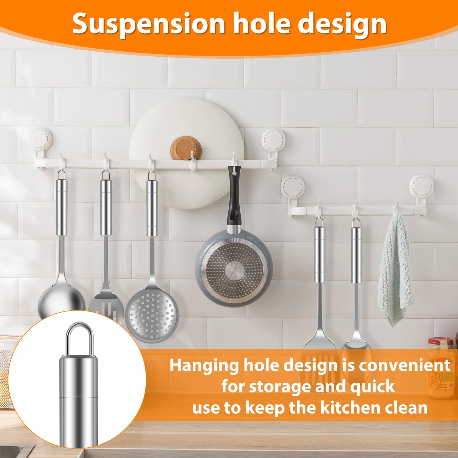 5Pcs Kitchen Cooking Utensils Set Stainless Steel Cooking Tools Reusable Kitchen Gadgets Washable Spoons Spatula Cookware Set