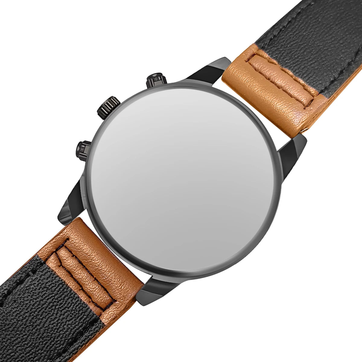 Business Men's Leather Digital Quartz Watch