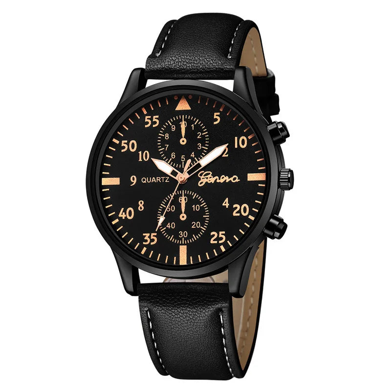 Men’s Retro Leather Quartz Watch – Fashion Business Wristwatch