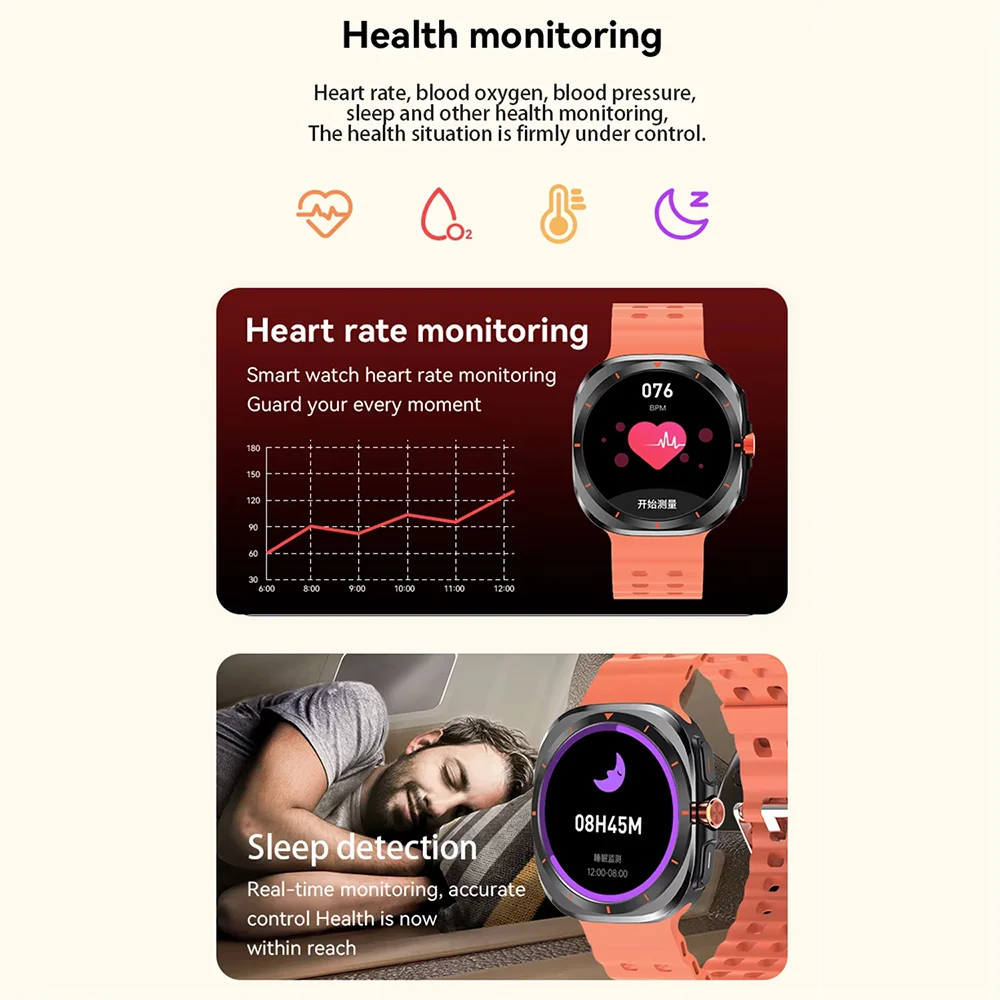 LAXASFIT 2025 Men's Smartwatch – 1.52" HD, Bluetooth, Fitness & Sports