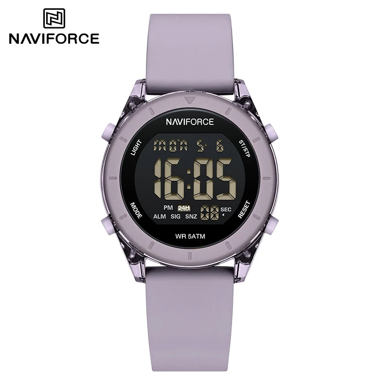 NAVIFORCE Comfortable Silicone Woman watch Waterproof LCD Display Clock Ladies Fashion Sport Electronic Wristwatches Reloj Mujer