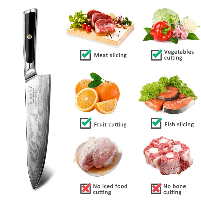 Sunnecko Damascus Knife Set