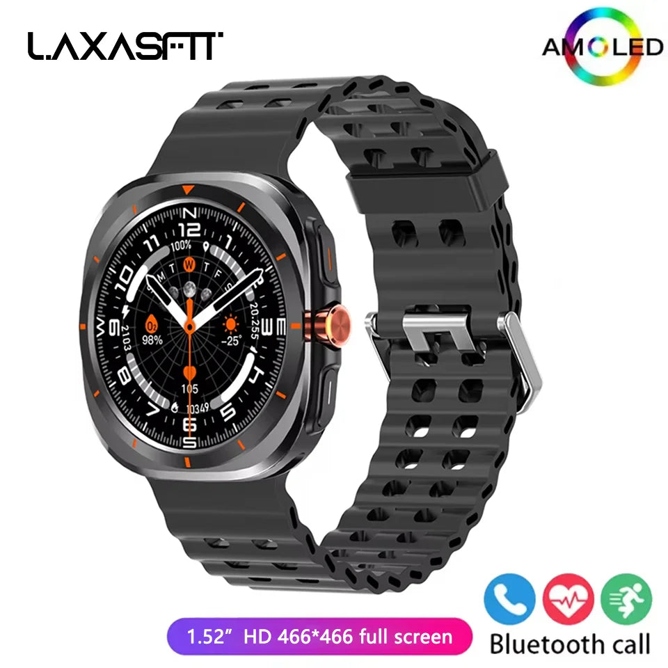 LAXASFIT 2025 Men's Smartwatch – 1.52" HD, Bluetooth, Fitness & Sports