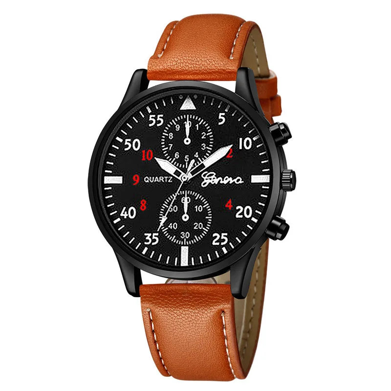 Men’s Retro Leather Quartz Watch – Fashion Business Wristwatch