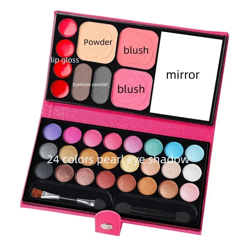 33-Color Makeup Palette – Eyeshadow, Blush & Lipstick with Mirror