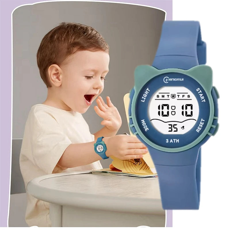 Kids Sport Watches Pink Sport Children Digital Watch For Boys Girls 30M Waterproof Alarm Stopwatch Student Electronic Wristwatch