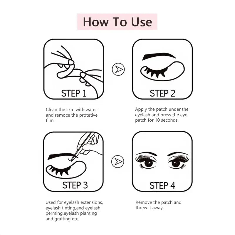 50pcs Hydrogel Eyelash Patches – Moisturizing Eye Mas