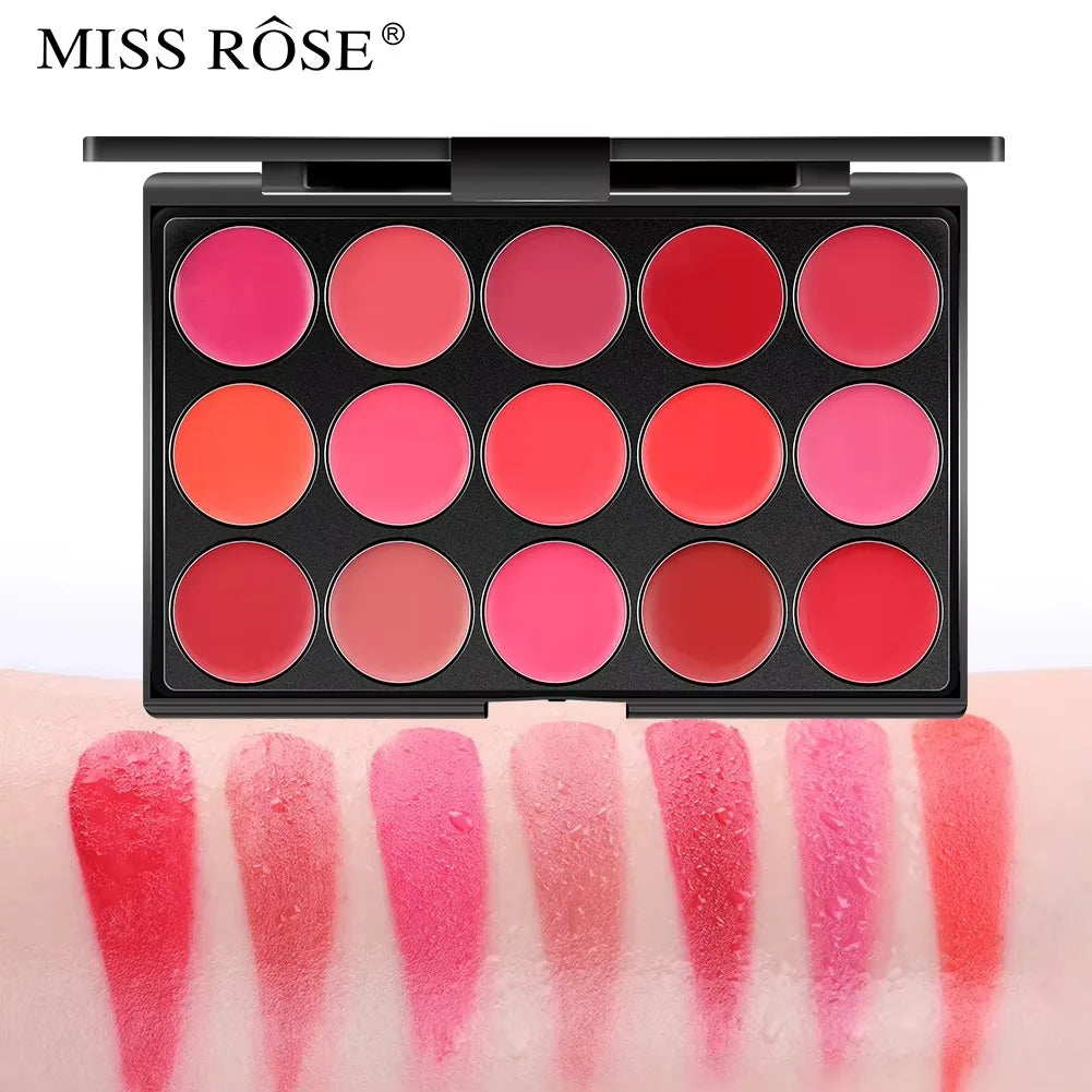 15-Color Matte Lipstick Palette – Waterproof, Long-Lasting & Moisturizing