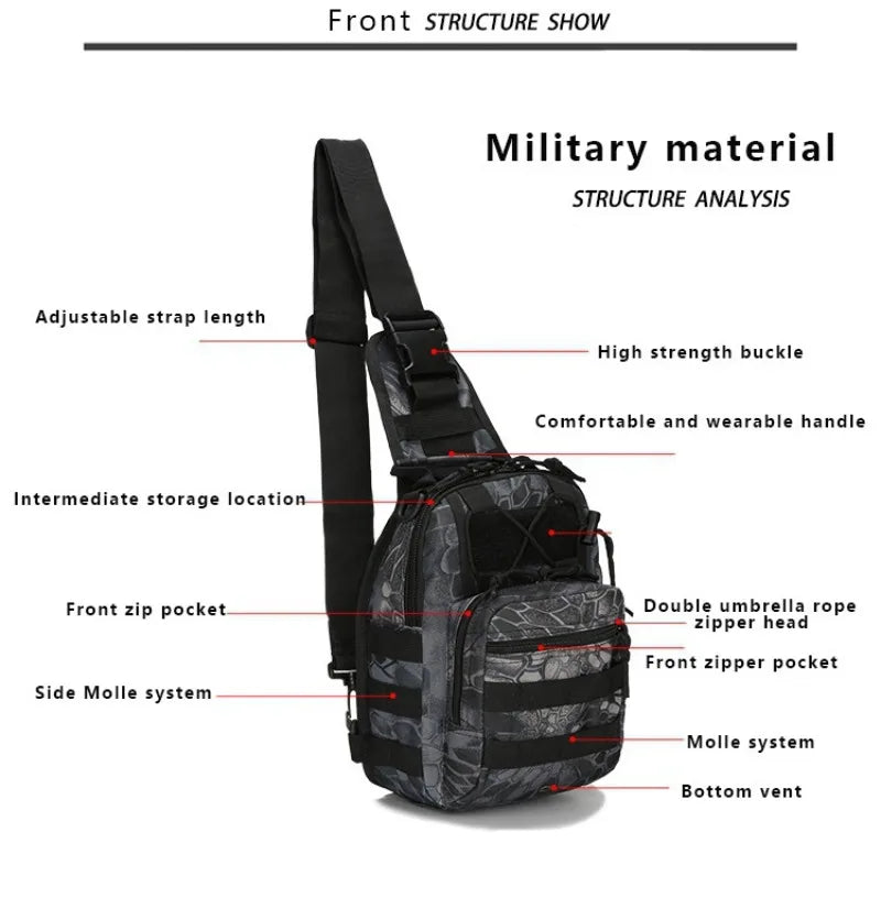 Hiking Trekking Backpack Sports Climbing Shoulder Bags Camping Hunting Daypack Fishing Outdoor Crossbody Bag