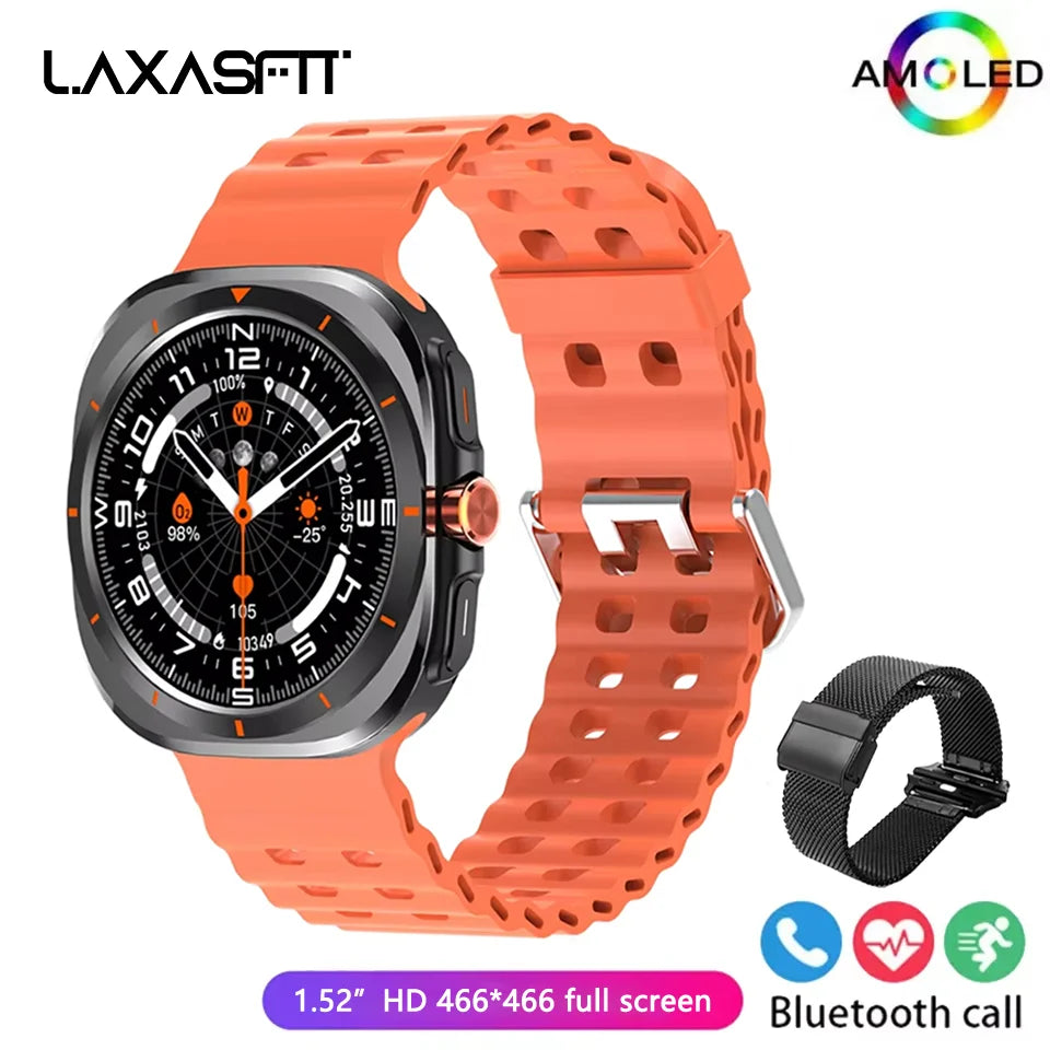 LAXASFIT 2025 Men's Smartwatch – 1.52" HD, Bluetooth, Fitness & Sports