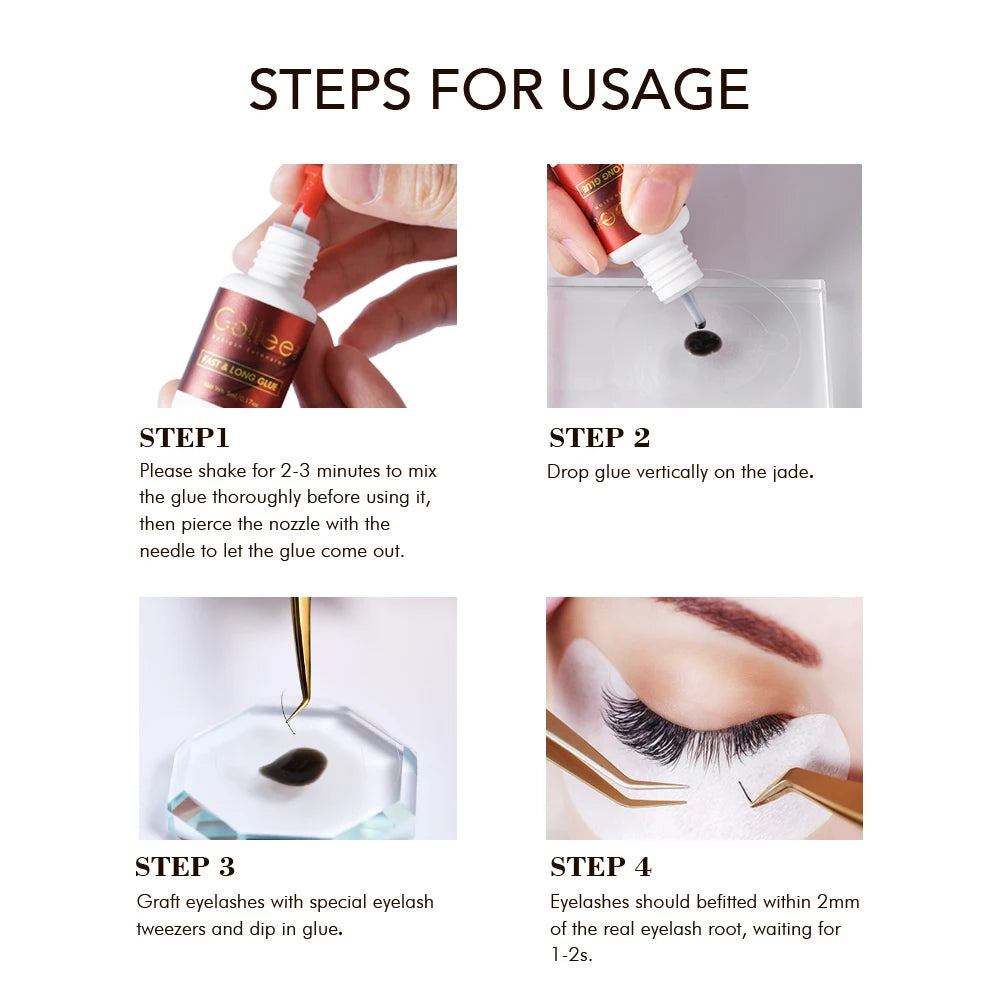 Fast-drying lash adhesive – no odor, no irritation, perfect for extensions