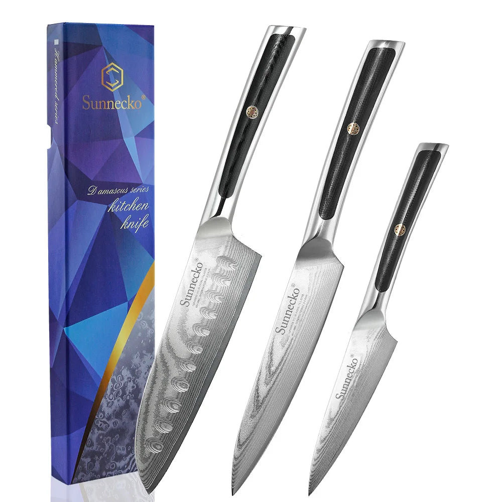 Sunnecko Damascus Knife Set