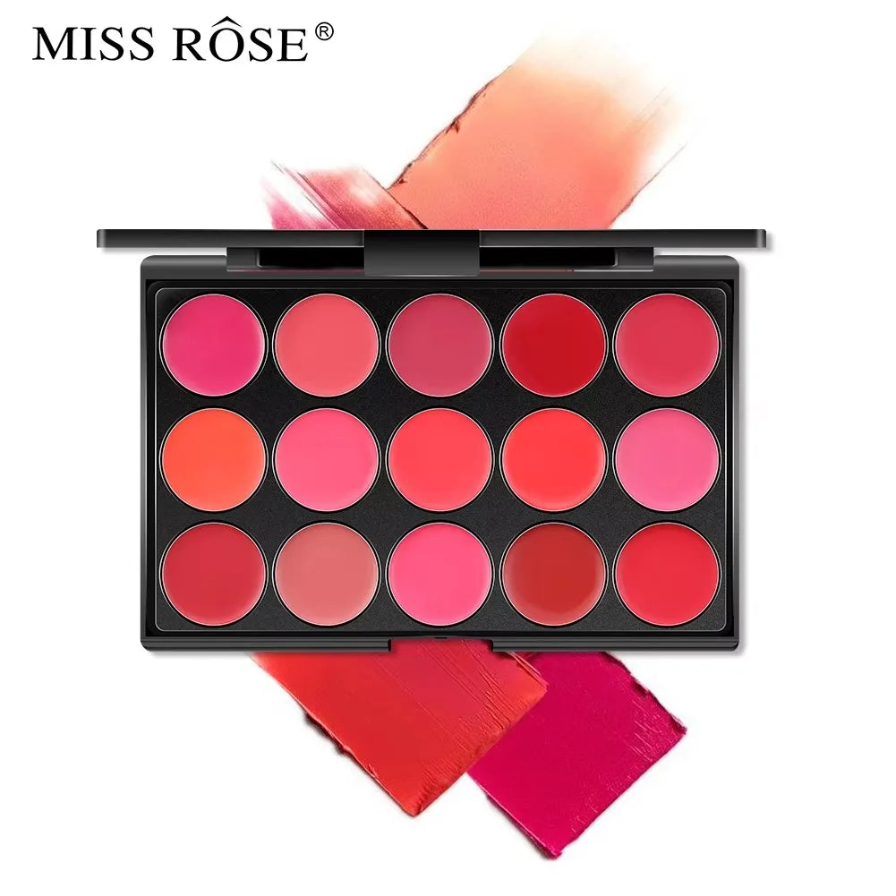 15-Color Matte Lipstick Palette – Waterproof, Long-Lasting & Moisturizing