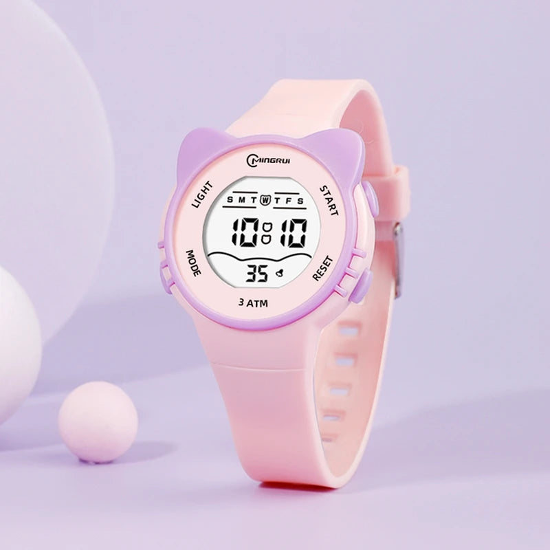 Kids Sport Watches Pink Sport Children Digital Watch For Boys Girls 30M Waterproof Alarm Stopwatch Student Electronic Wristwatch