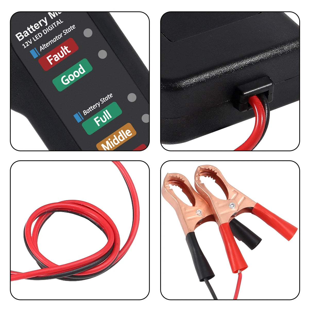 12V Car Battery & Alternator Tester – Automotive Charging System Analyzer