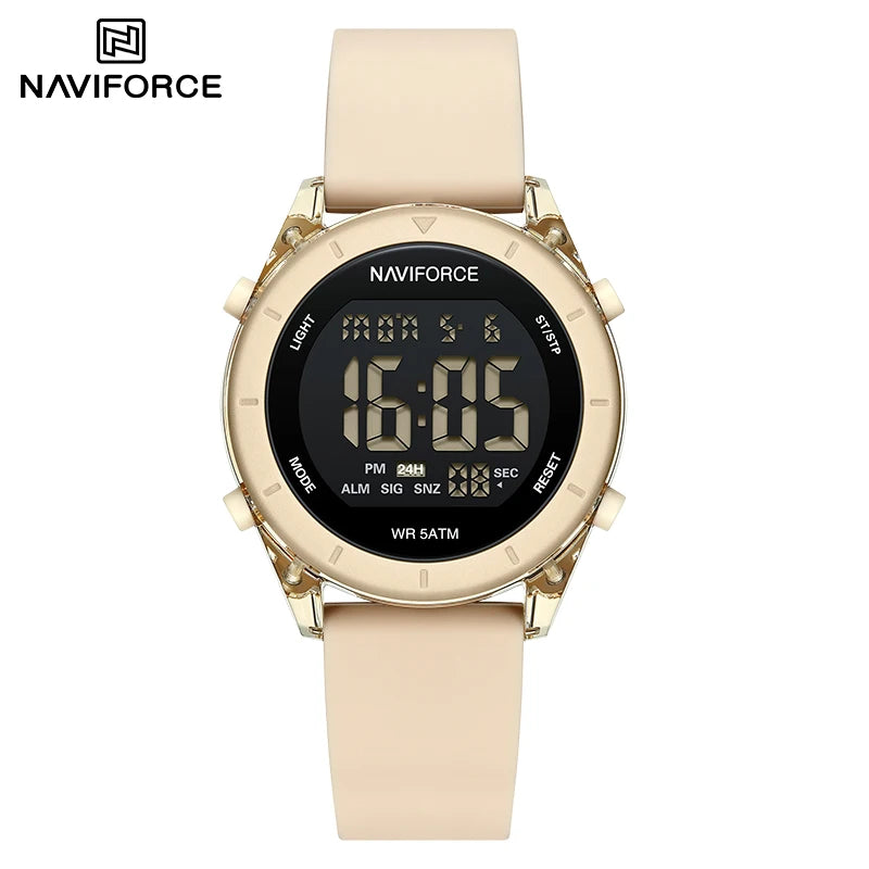 NAVIFORCE Comfortable Silicone Woman watch Waterproof LCD Display Clock Ladies Fashion Sport Electronic Wristwatches Reloj Mujer