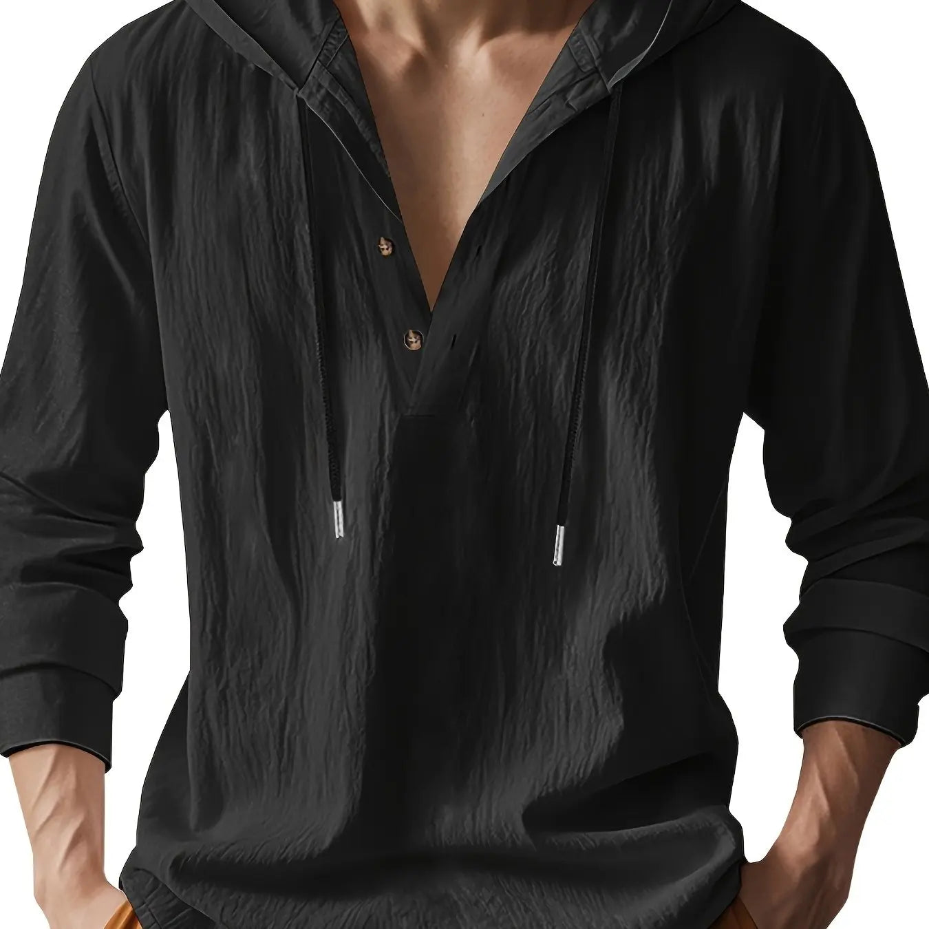 Men's Linen Henley Shirt