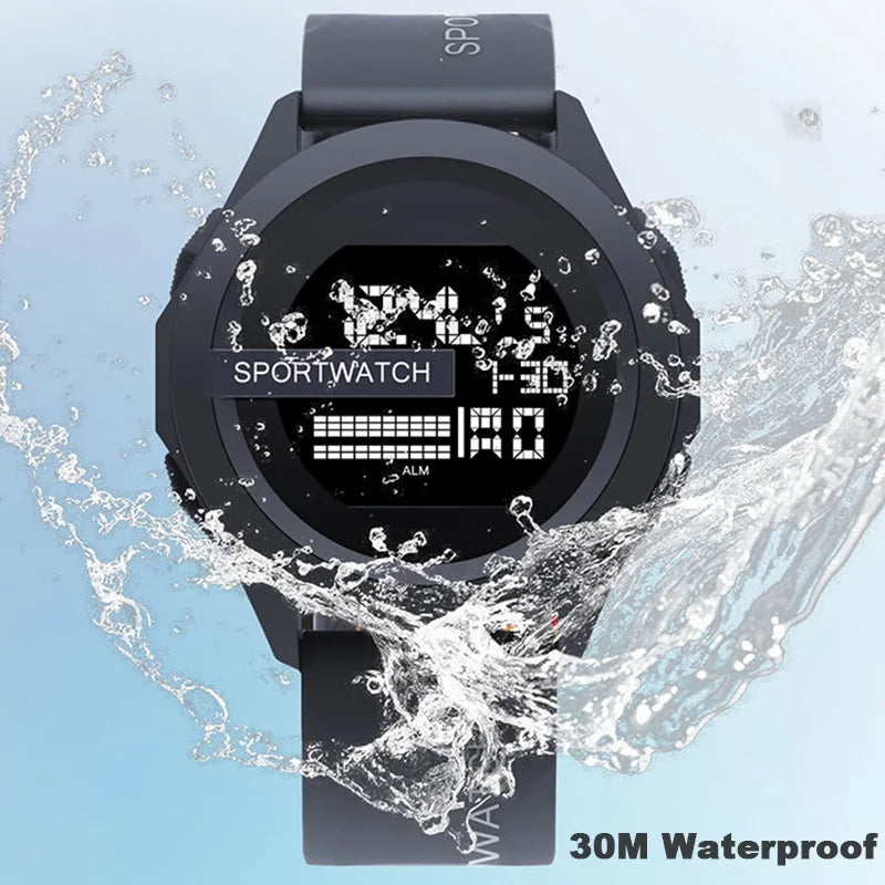 YIKAZE Sport Watch for Men Military Digital Watch Stopwatch Luminous Date Week Waterproof Men's Clock Electronic Wristwatch