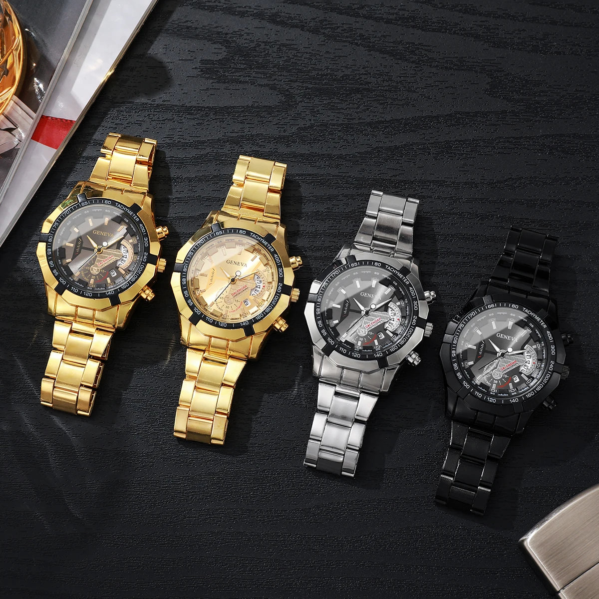 1PC Surprise Mystery Watch Blind Box-Luxury Large Dial Men Business Watches Fashion Calendar Quartz Watch(Without Box)