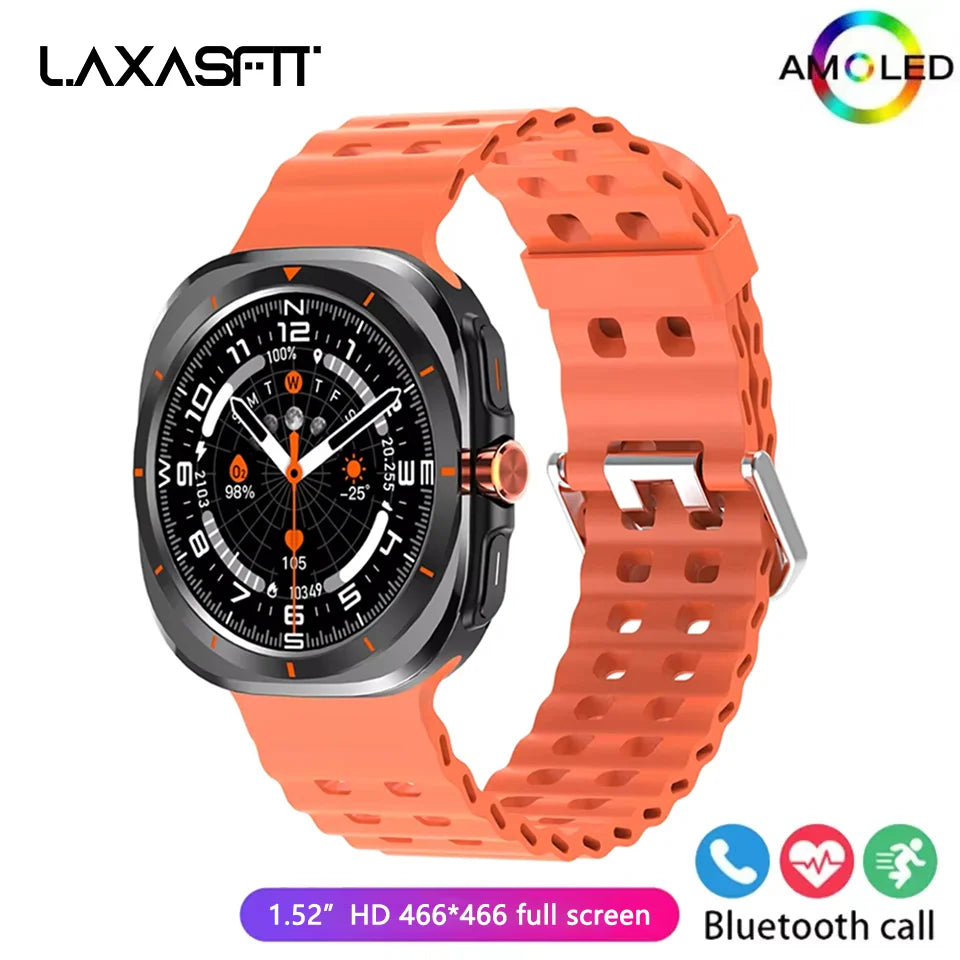 LAXASFIT 2025 Men's Smartwatch – 1.52" HD, Bluetooth, Fitness & Sports