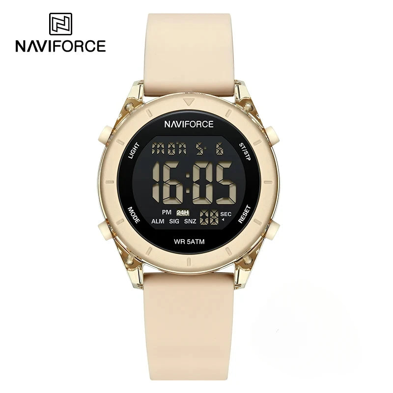 NAVIFORCE NF7108 Casual Wild Ladies Watch 50m Waterproof LCD Digital Display Electronic Silicon Strap Female Clock
