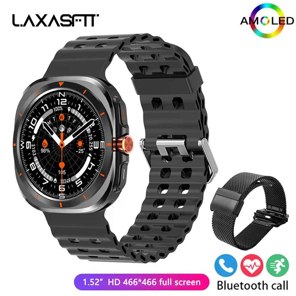 LAXASFIT 2025 Men's Smartwatch – 1.52" HD, Bluetooth, Fitness & Sports