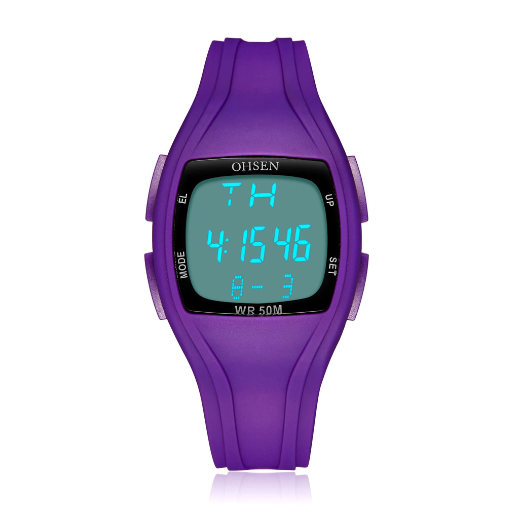 Digital Led Women Sport watches Fashion Purple silicone waterproof Lady Watch Lover Couple Wristwatch for Men relogio feminino