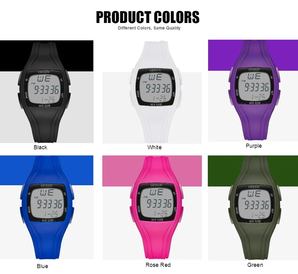 Digital Led Women Sport watches Fashion Purple silicone waterproof Lady Watch Lover Couple Wristwatch for Men relogio feminino