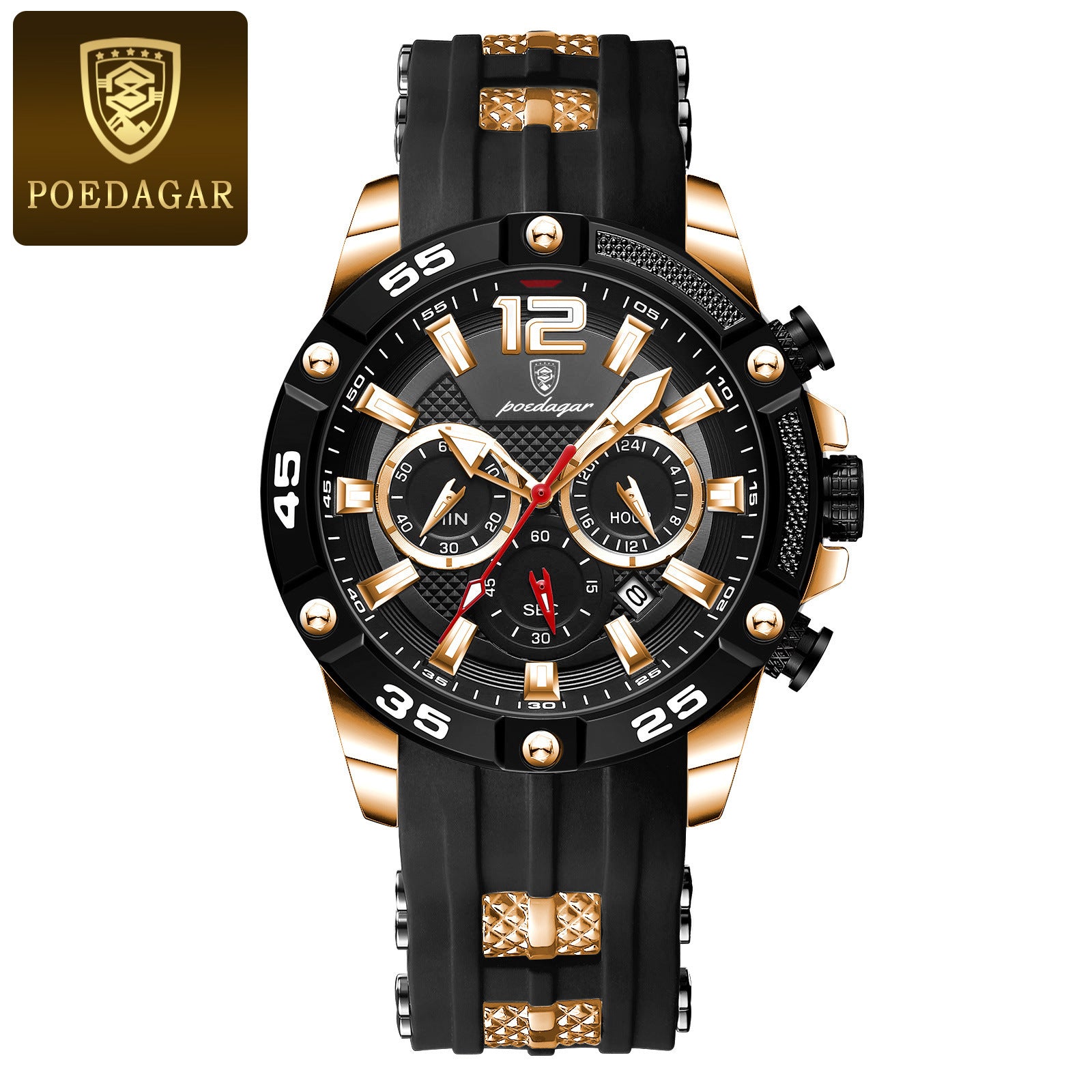 Swiss brand multi-functional new men's watch silicone tape quartz watch live foreign trade explosions a generation of hair