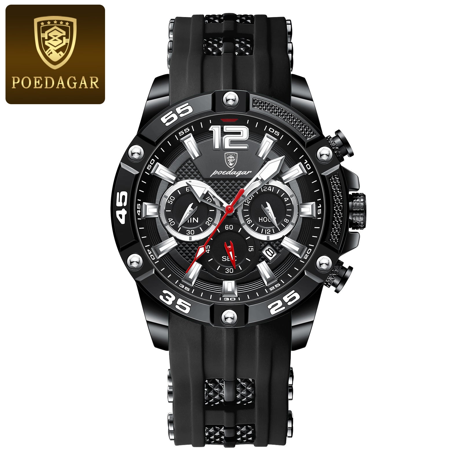 Swiss brand multi-functional new men's watch silicone tape quartz watch live foreign trade explosions a generation of hair