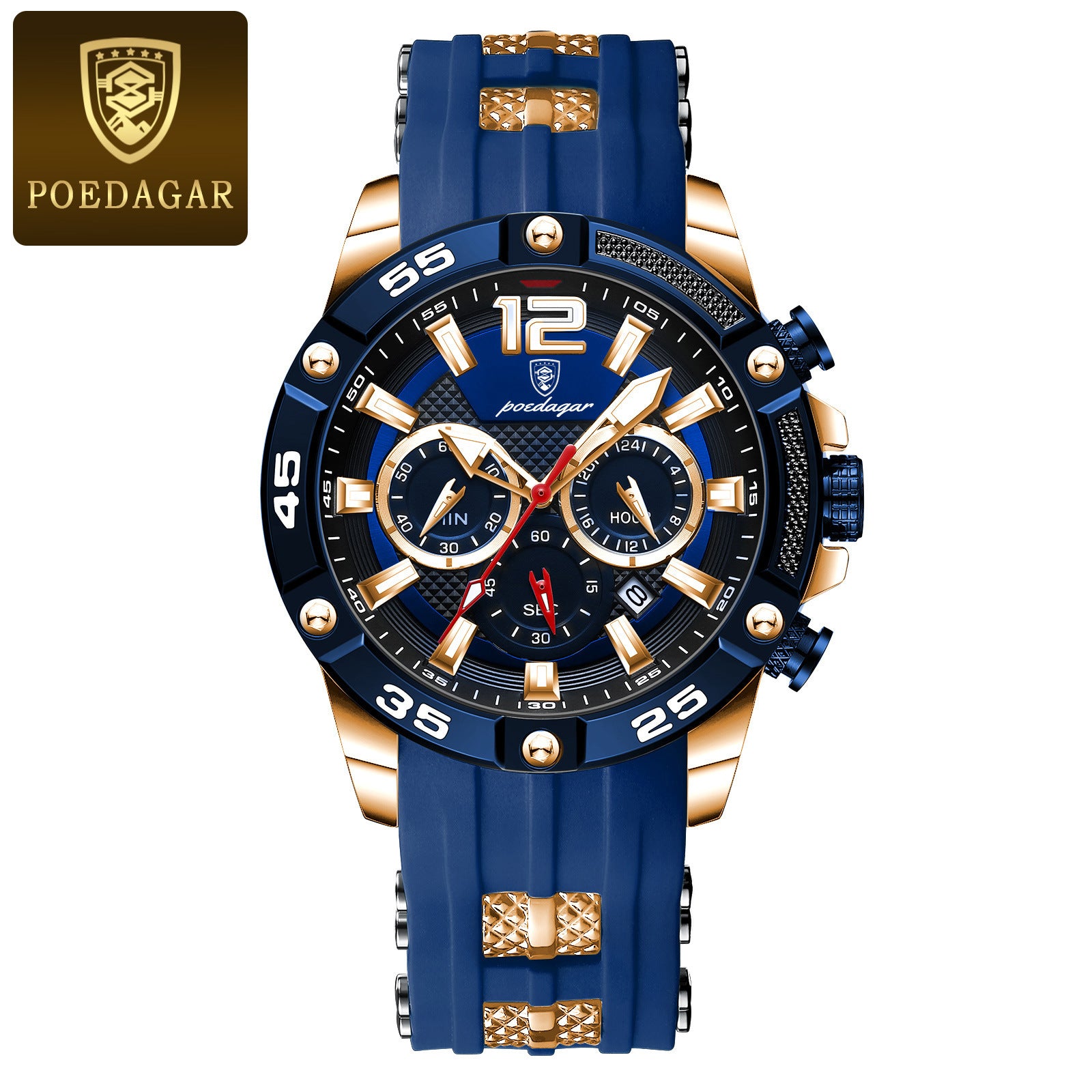 Swiss brand multi-functional new men's watch silicone tape quartz watch live foreign trade explosions a generation of hair