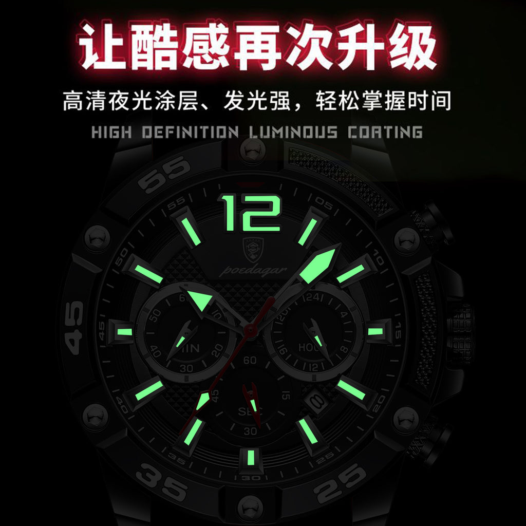 Swiss brand multi-functional new men's watch silicone tape quartz watch live foreign trade explosions a generation of hair
