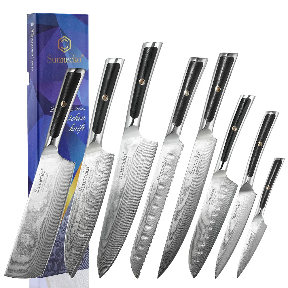 Sunnecko Damascus Knife Set