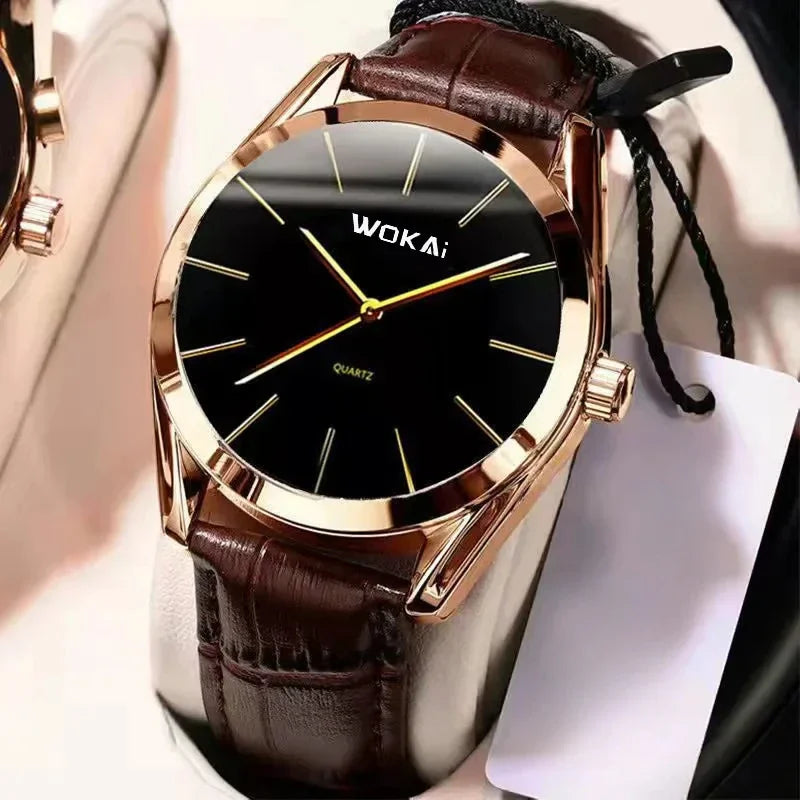 2025 Mens Watch Chronograph Moon Phase Pattern Luminous Top Luxury Sport Male Wristwatch Leather Men Quartz Watches Casual Clock